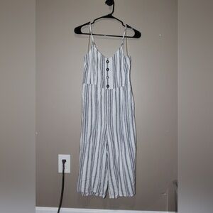 J for Justify Black and White Striped Jumpsuit